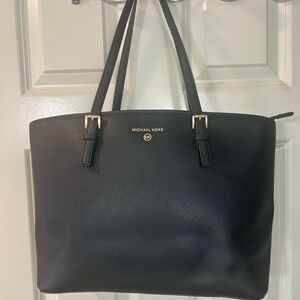 Michael Kors Black Tote with Gold Accents